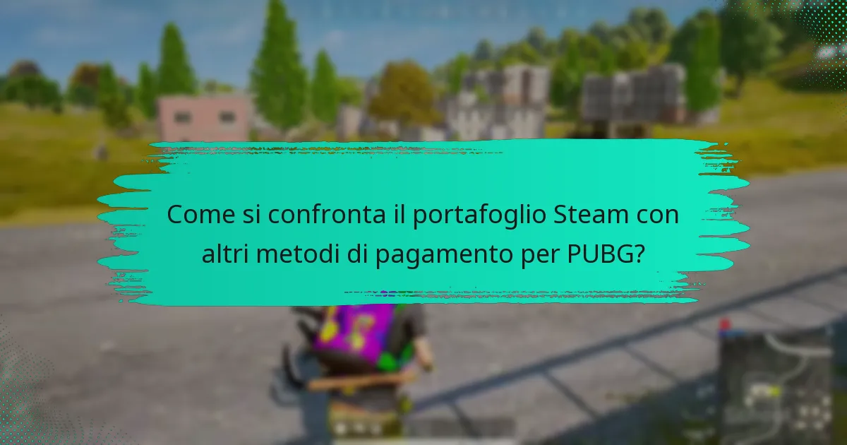 Come si confronta il portafoglio Steam con altri metodi di pagamento per PUBG?