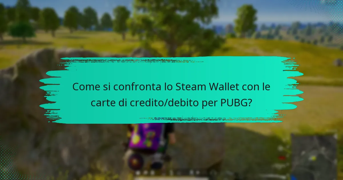 Come si confronta lo Steam Wallet con le carte di credito/debito per PUBG?