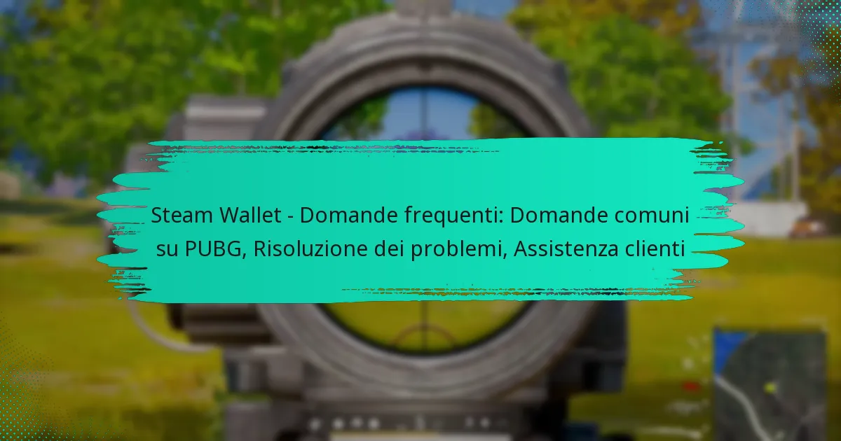 Steam Wallet – Domande frequenti: Domande comuni su PUBG, Risoluzione dei problemi, Assistenza clienti